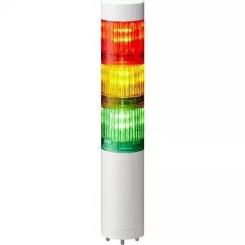 PATLITE LR4-302WJNW-RYG Signāltornis LED 3-Līmeņu Sarkans/Dzeltens/Zaļš 24V DC Ar Pievienotu Kabeli Balts
