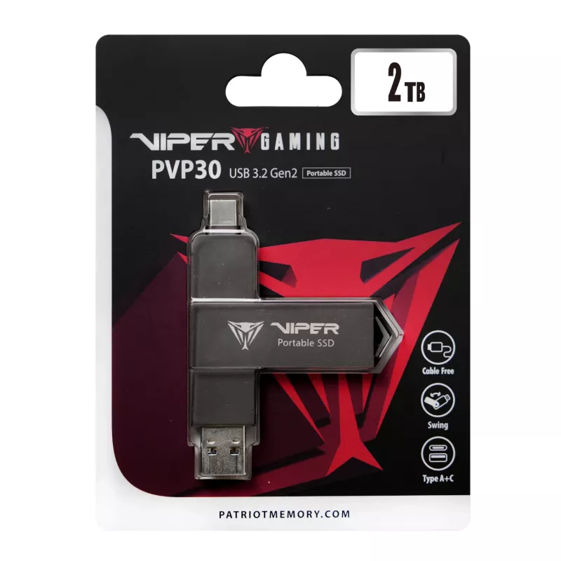 Patriot PVP30 2TB Duo Compact ārējais pārnēsājamais SSD