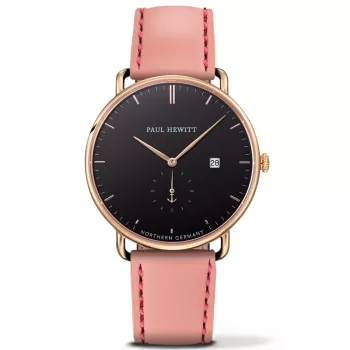 PAUL HEWITT Grand Atlantic vīriešu pulkstenis PHTGAGB24M 42mm melns nerūsējošā tērauda siets