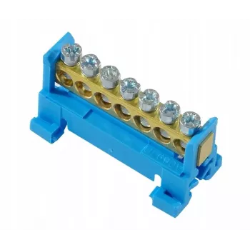 PAWBOL E.4023 zema profila spaiļu sloksne 7 polu zila 4mm² 24A 450V