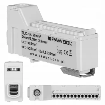 PAWBOL Bezs krūzes spaiļu sloksne LZB E.4136SZ Pelēka (12 polu, 450V, 24A)