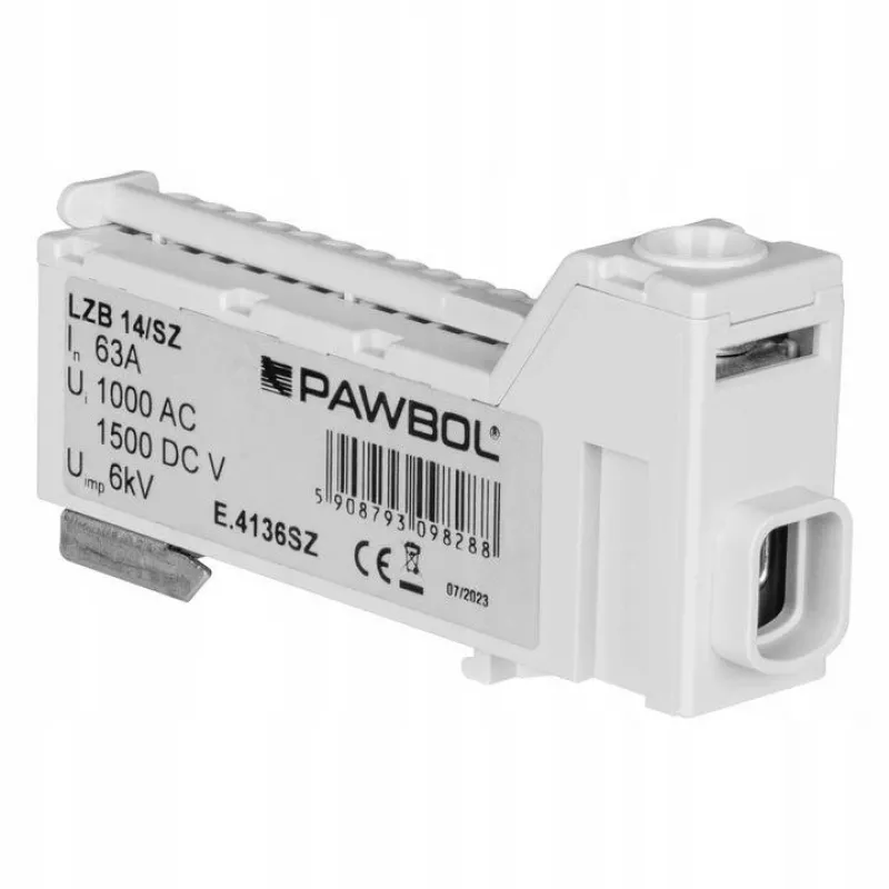 PAWBOL Bezs krūzes spaiļu sloksne LZB E.4136SZ Pelēka (12 polu, 450V, 24A)