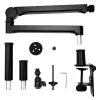 PCBuilder CAST STEADY Mikrofona pantogrāfa roka - Galda skavas šķērveida roka, tērauds, 1.5 kg slodze, 750 mm sniedzamība, 360° rotācija, slēpta kabeļu vadība, melna