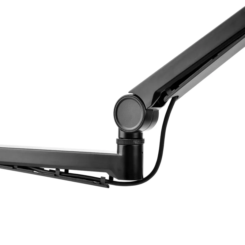 PCBuilder CAST STEADY Mikrofona pantogrāfa roka - Galda skavas šķērveida roka, tērauds, 1.5 kg slodze, 750 mm sniedzamība, 360° rotācija, slēpta kabeļu vadība, melna