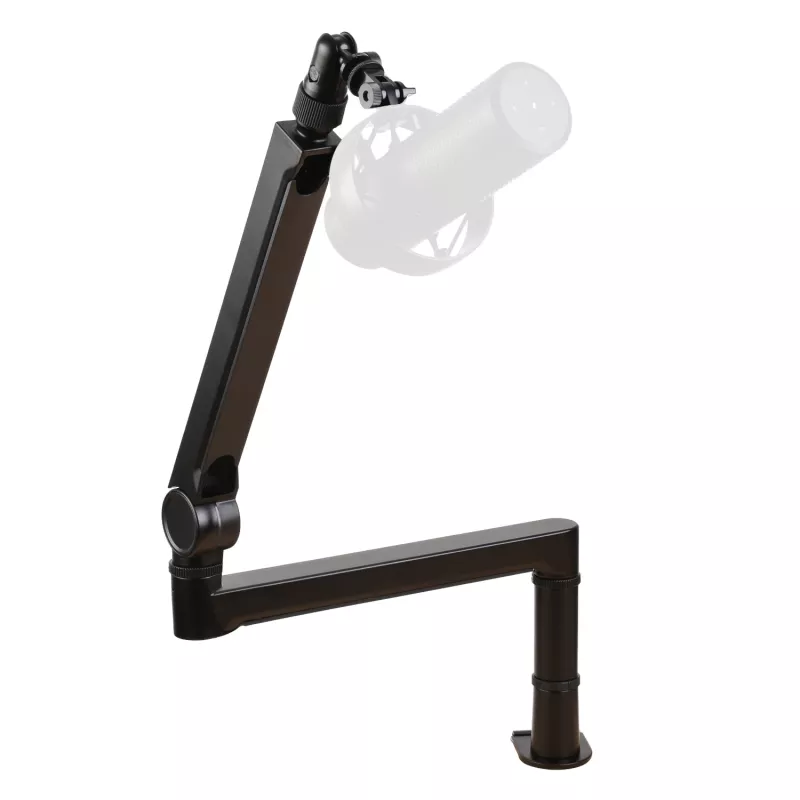 PCBuilder CAST STEADY Mikrofona pantogrāfa roka - Galda skavas šķērveida roka, tērauds, 1.5 kg slodze, 750 mm sniedzamība, 360° rotācija, slēpta kabeļu vadība, melna