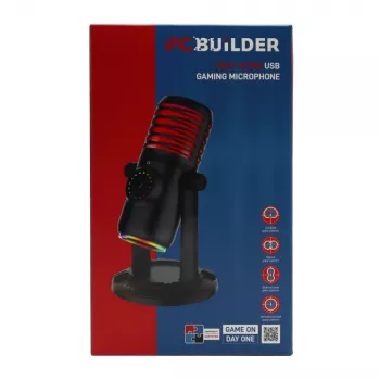 PCBuilder CAST ULTRA USB spēļu mikrofons - kondensatora, kardioīds, RGB, nulles latentuma uzraudzība