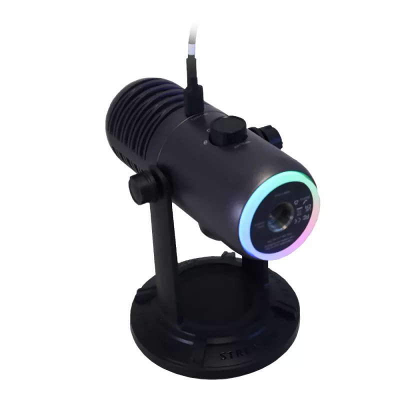 PCBuilder CAST ULTRA USB spēļu mikrofons - kondensatora, kardioīds, RGB, nulles latentuma uzraudzība
