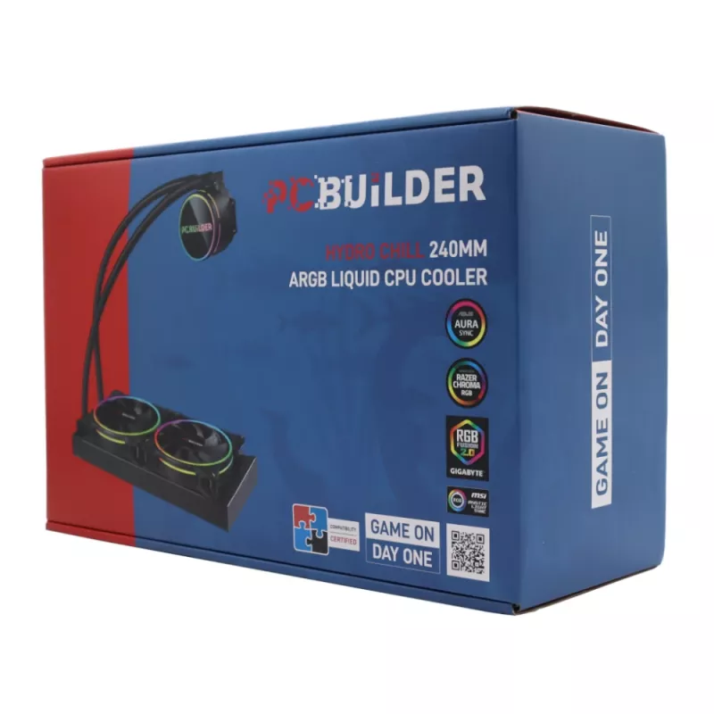 PCBuilder Hydro Chill 240MM AIO šķidruma CPU dzesētājs ARGB