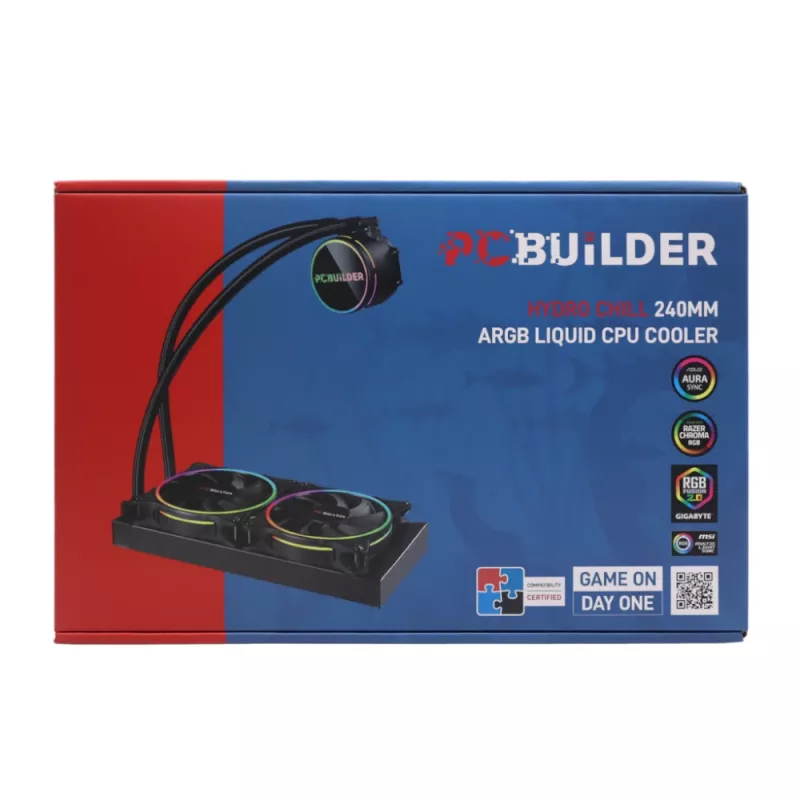 PCBuilder Hydro Chill 240MM AIO šķidruma CPU dzesētājs ARGB