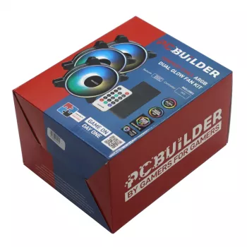 PCBuilder Tempest Chill Ventilatoru komplekts 3x120mm Dual Glow ARGB ventilators + kontrolieris + RF tālvadības pults