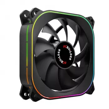 PCBuilder TORNADO CHILL 120mm ARGB PWM korpusa ventilators - melns
