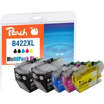 Peach saderīga tintes kasetne Brother LC-422XL MultiPack Plus 4 komplekts (Melna, Ciāna, Fuksīna, Dzeltena)