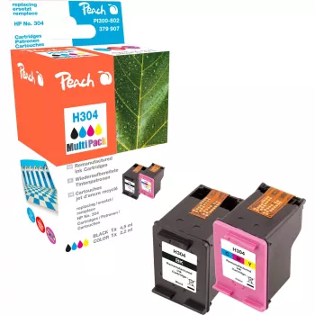 Peach PI300-802 2-gab. saderīga tintes kasete HP 304 (melna un trīskrāsu)