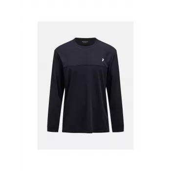PEAK PERFORMANCE vīriešu Trail vilnas maisījuma garroku T-krekls - Black - XL
