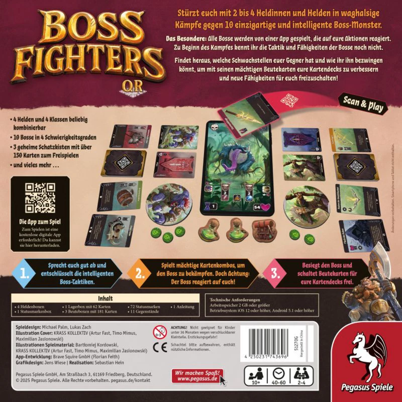 Pegasus Spiele Boss Fighters QR Cooperative Card Game (51270G)