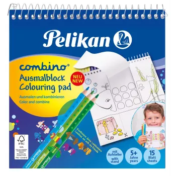 Pelikan 811231 Krāsošanas komplekts, 15 lapas, zēniem/meitenēm, iekļauti krāsainie zīmuļi, attēlu komplekts krāsošanai