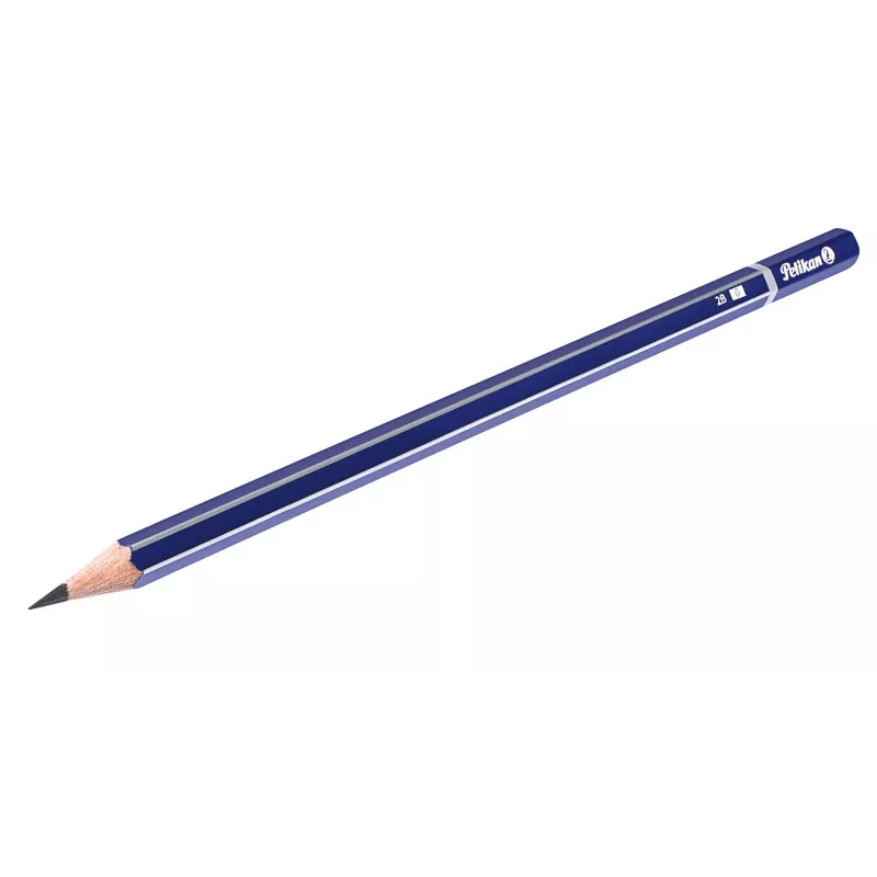 Pelikan 978783 2B sešstūra grafīta zīmulis, zils, FSC sertificēts koks, Vācija, blistera iepakojums