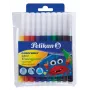 Pelikan 985663 smalko flomāsteru komplekts, 10 dažādas krāsas, mazgājams tintes, ventilējami drošības vāciņi, smalks 1,0 mm uzgalis