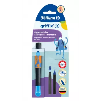 Pelikan griffix Neon Black kreisās rokas lodīšu pildspalva - rozā 821018