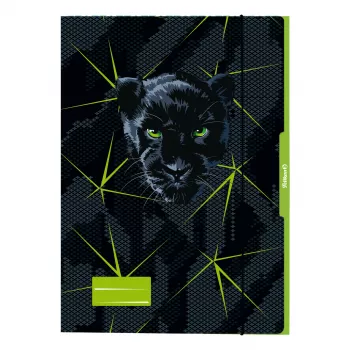 Pelikan Panther zīmējumu mape DIN A3, izturīgs kartons, UV augstspīdums, melna ar panteras grafiku, 1 gabals 300004010