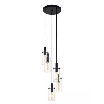 Piekaramo lampu Montefino 97368 5x60W E27 Hroms/Balts
