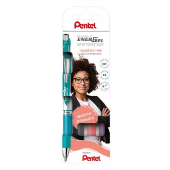 Pentel 4 EnerGel BL77 Gēla pildspalvu komplekts Tirkīza Pelēka Rozā Violeta 0,35 mm