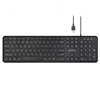Perixx PERIBOARD-210 vadu īpaši plakana šķērveida tastatūra, ASV izkārtojums, melna