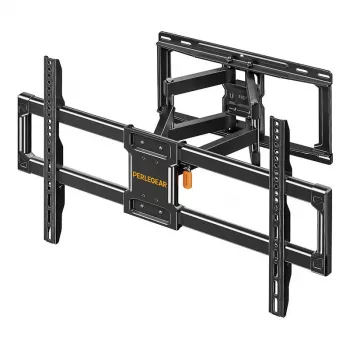 Perlegear PGLF12-EU pilnas kustības TV sienas stiprinājums 42-82 collu televizoriem, 60 kg ietilpība, melns