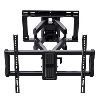 PERLEGEAR PGLF15 Pilnas kustības TV stiprinājums 40-86 collu televizoriem, 60 kg ietilpība, dubultā roka, melns