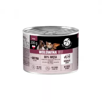 PET REPUBLIC gabaliņi ar liellopu mērcē – mitrā suņu barība – 200g