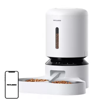 PETLIBRO Granary Barības dozators ar dubulto bļodu, WiFi, 5L, Balts