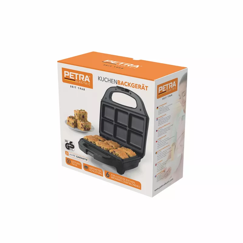 Petra PT5921DEKF Cepumu gatavotājs - 7 mini kūciņas/kēksiņi/donuti, 700W, nepiedegošs, melns