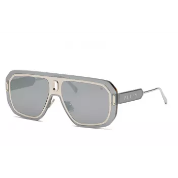 PHILIPP PLEIN MAN SPP050-99579X Saulesbrilles Melns Acetāts Pelēka Lēca 57mm