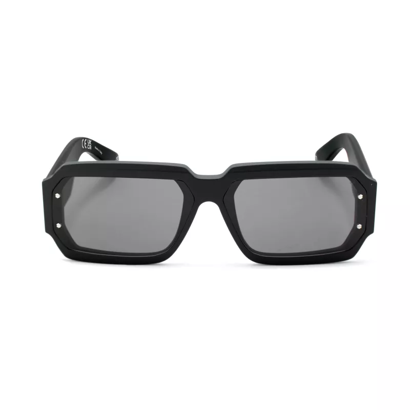 PHILIPP PLEIN MAN SPP150-670703 Saulesbrilles Taisnstūra Melns Rāmis Pelēkas Lēcas 67/11/145 mm