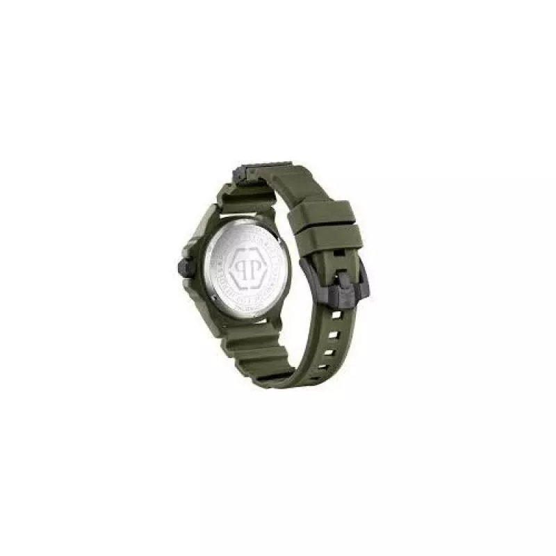 Philipp Plein vīriešu PWUBA0423 automātiskais skeleta pulkstenis 44mm melns silikons