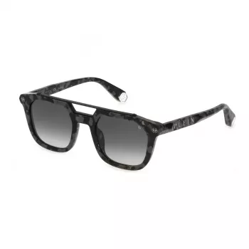 Philipp Plein Vīriešu saulesbrilles SPP001M510721 - Melns acetāta rāmis, pelēkas lēcas 51mm