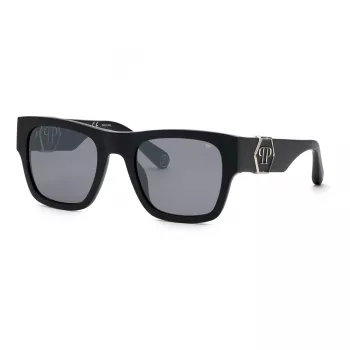 Philipp Plein vīriešu saulesbrilles SPP042M54703X - melns rāmis, pelēkas lēcas, 54 mm