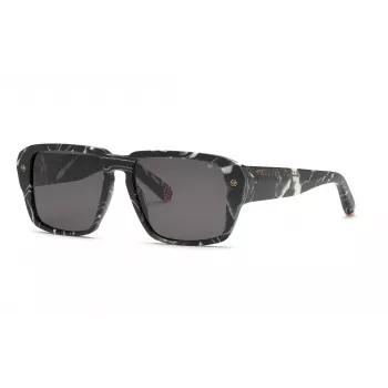 Philipp Plein vīriešu saulesbrilles SPP081-550Z21 Melns/Pelēks 55/17/145 mm