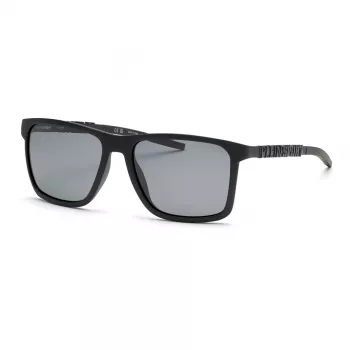 Philipp Plein Sport Vīriešu Saulesbrilles SSP013-58U28P - Melns Acetāta Rāmis, Pelēkas Polarizētas Lēcas, 58/17/145 mm