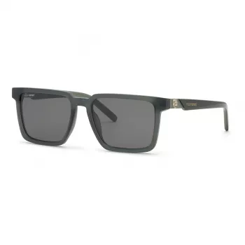 Philipp Plein Sport Vīriešu Saulesbrilles SSP034-566S8M Melni/Pelēki Taisnstūra Spoguļstikli
