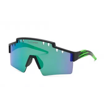 PHILIPP PLEIN SPORT SSP001-99U28V Vīriešu saulesbrilles - Melns rāmis, Pelēkas lēcas, Vairoga stils