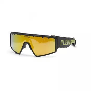 PHILIPP PLEIN SPORT SSP007-99U28G Vīriešu sporta saulesbrilles, taisnstūra aptverošas, pilns rāmis, UV400 aizsardzība, 99 mm lēca, 130 mm kājiņa