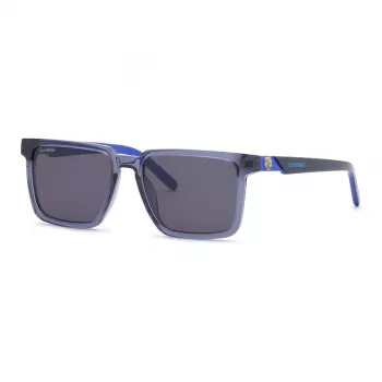 Philipp Plein Sport SSP034-5604AL Vīriešu taisnstūra saulesbrilles - Melns rāmis, pelēkas lēcas 56/18/145 mm
