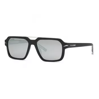 Philipp Plein Sport SSP036-577EPP Vīriešu taisnstūra saulesbrilles Melna/Pelēka 57mm