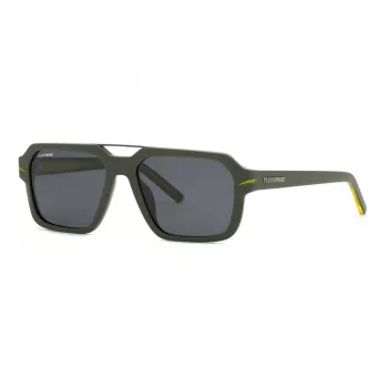 Philipp Plein Sport SSP036-57NVNP Vīriešu taisnstūra saulesbrilles, tumši zils, dūmu pelēks, 57/17/150 mm