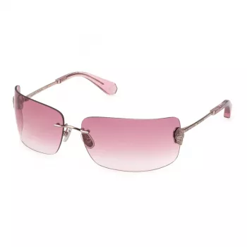 Philipp Plein SPP027V950A39 Sieviešu kvadrātveida saulesbrilles - Melns acetāta rāmis, pelēkas lēcas, 95mm