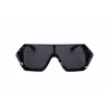 Philipp Plein SPP047-0Z21 Vīriešu saulesbrilles Melns rāmis Pelēkas lēcas 99mm