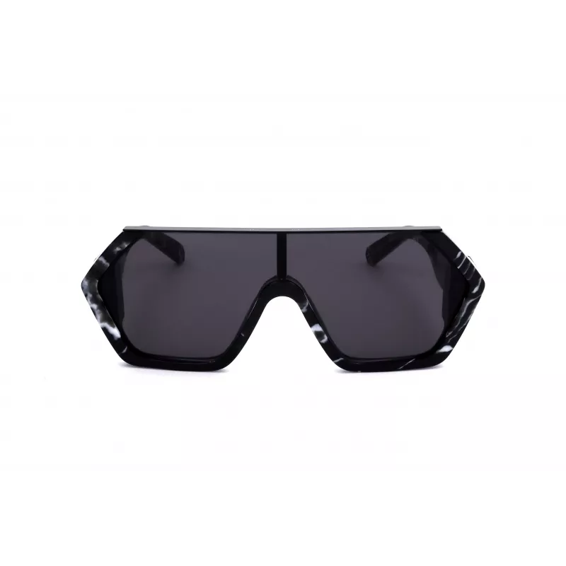 Philipp Plein SPP047-0Z21 Vīriešu saulesbrilles Melns rāmis Pelēkas lēcas 99mm