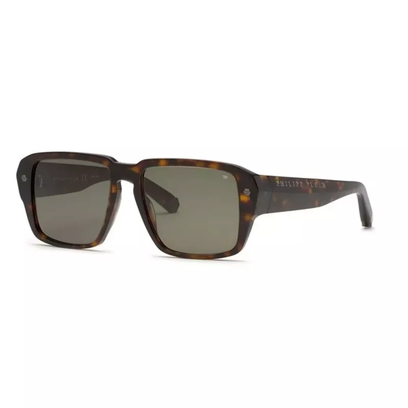 PHILIPP PLEIN SPP081-550722 Vīriešu saulesbrilles Melns Acetāts Pelēkas Lēcas 55/17/145 mm