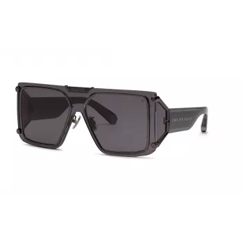 Philipp Plein SPP096M990I86 Vīriešu saulesbrilles Pilot Aviator Metāls Melnas Pelēks Gradients UV400 99mm